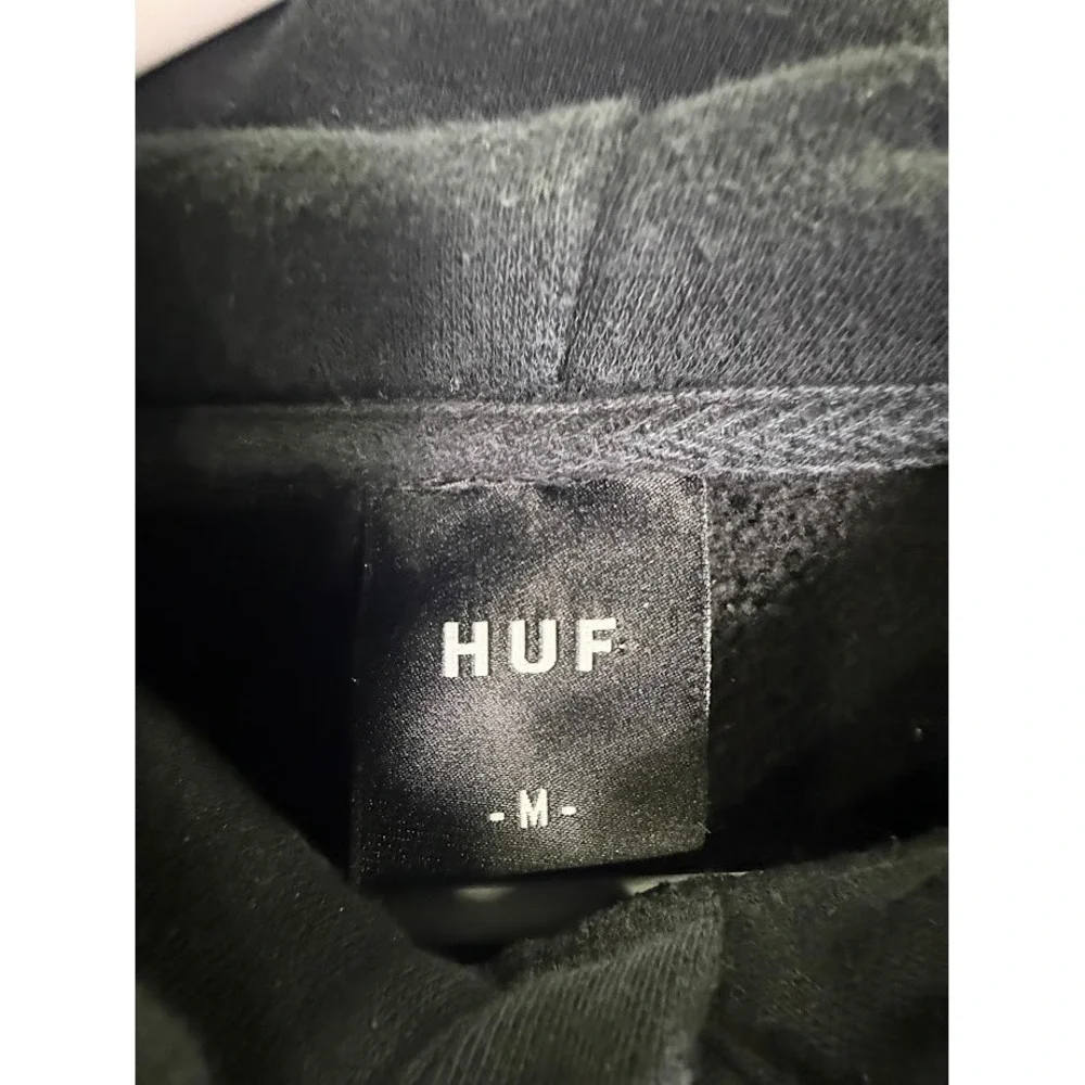 HUF‎ Hoodie Mens M Black Rose Triangle Logo Pullover Streetwear Skater Grunge